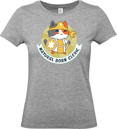RPG Cats - Natural Born Cleric - RPGArt, FantasyIllustration, DungeonCrawl, CuteFantasy, rpg, Pen and Paper, Katzen, fantasy katzen, Pen and paper, RPG, gaming, fantasy, D20, 20 sided dice, character classes, rollenspiel, rpg, rpg katzen - Standard T-Shirt (Women)