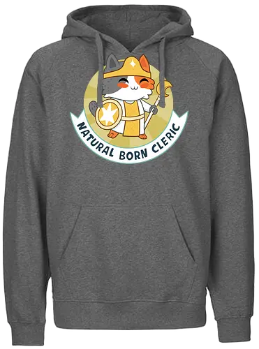 RPG Cats - Natural Born Cleric - RPGArt, FantasyIllustration, DungeonCrawl, CuteFantasy, rpg, Pen and Paper, Katzen, fantasy katzen, Pen and paper, RPG, gaming, fantasy, D20, 20 sided dice, character classes, rollenspiel, rpg, rpg katzen - Fairtrade Hoodie