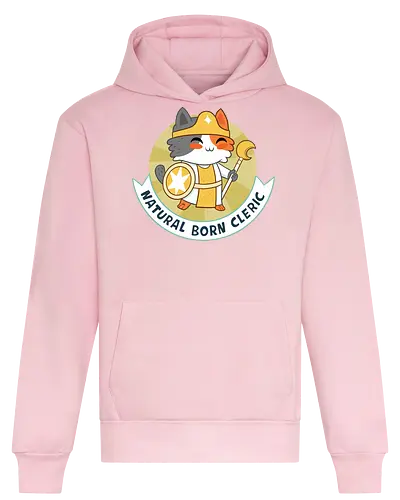 RPG Cats - Natural Born Cleric - RPGArt, FantasyIllustration, DungeonCrawl, CuteFantasy, rpg, Pen and Paper, Katzen, fantasy katzen, Pen and paper, RPG, gaming, fantasy, D20, 20 sided dice, character classes, rollenspiel, rpg, rpg katzen - Heavyweight Hoodie