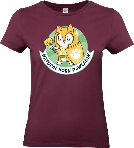 RPG Cats - Natural Born Pawladin - RPGArt, FantasyIllustration, DungeonCrawl, CuteFantasy, rpg, Pen and Paper, Katzen, fantasy katzen, Pen and paper, RPG, gaming, fantasy, D20, 20 sided dice, character classes, rollenspiel, rpg, rpg katzen - Standard T-Shirt (Women)