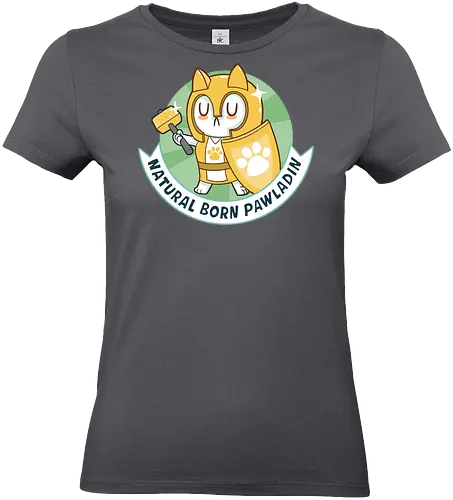 RPG Cats - Natural Born Pawladin - RPGArt, FantasyIllustration, DungeonCrawl, CuteFantasy, rpg, Pen and Paper, Katzen, fantasy katzen, Pen and paper, RPG, gaming, fantasy, D20, 20 sided dice, character classes, rollenspiel, rpg, rpg katzen - Standard T-Shirt (Women)
