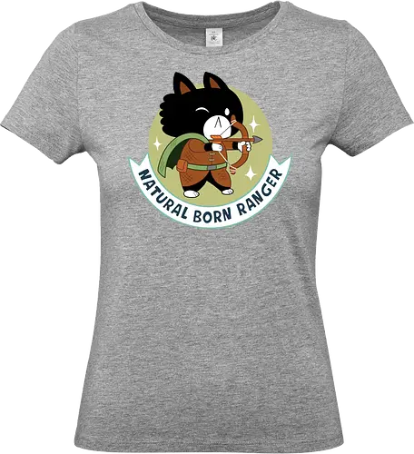 RPG Cats - Natural Born Ranger - RPGArt, FantasyIllustration, DungeonCrawl, CuteFantasy, rpg, Pen and Paper, Katzen, fantasy katzen, Pen and paper, RPG, gaming, fantasy, D20, 20 sided dice, character classes, rollenspiel, rpg, rpg katzen - Standard T-Shirt (Women)