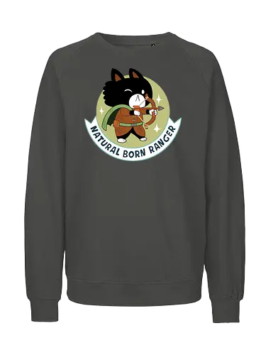 RPG Cats - Natural Born Ranger - RPGArt, FantasyIllustration, DungeonCrawl, CuteFantasy, rpg, Pen and Paper, Katzen, fantasy katzen, Pen and paper, RPG, gaming, fantasy, D20, 20 sided dice, character classes, rollenspiel, rpg, rpg katzen - Fairtrade Sweatshirt