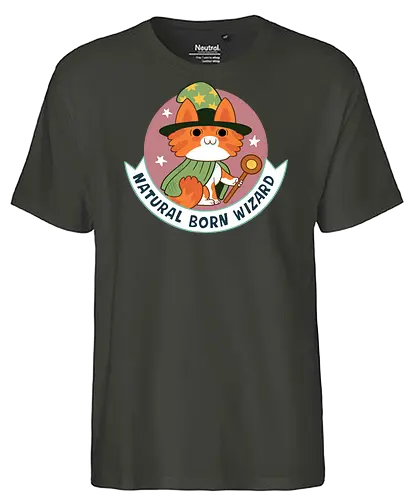 RPG Cats - Natural Born Wizard - RPGArt, FantasyIllustration, DungeonCrawl, CuteFantasy, rpg, Pen and Paper, Katzen, fantasy katzen, Pen and paper, RPG, gaming, fantasy, D20, 20 sided dice, character classes, rollenspiel, rpg, rpg katzen - Fairtrade T-Shirt