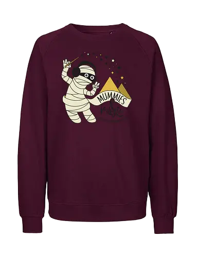 Logo Mummies & Magic (Front) - Nilpferd, Krokodil, Mumie, Ägypten, Podcast, Pyramide - Fairtrade Sweatshirt