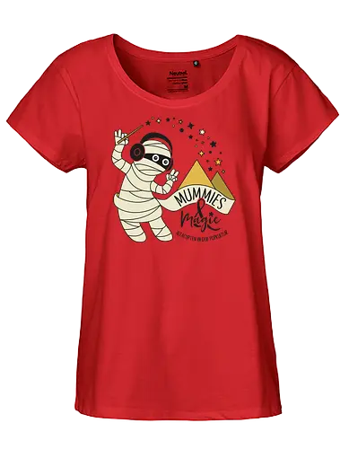Logo Mummies & Magic (Front) - Nilpferd, Krokodil, Mumie, Ägypten, Podcast, Pyramide - Fairtrade Girl Shirt