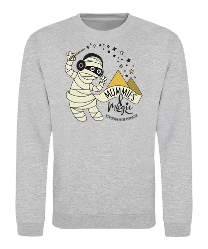 Logo Mummies & Magic (Front) - Nilpferd, Krokodil, Mumie, Ägypten, Podcast, Pyramide - Sweatshirt