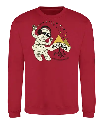 Logo Mummies & Magic (Front) - Nilpferd, Krokodil, Mumie, Ägypten, Podcast, Pyramide - Sweatshirt