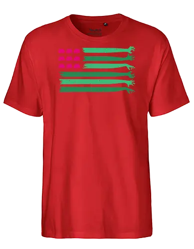 american zombie flag  - zombie, undead, halloween, brain, horror, creepy, scary, cool, flag, candy, sweet, pop culture - Fairtrade T-Shirt