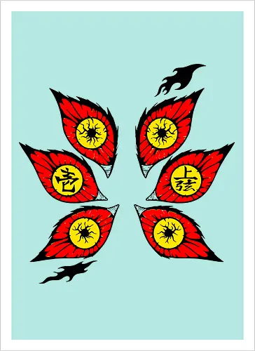 Slayer Upper Moons Eyes Anime Art Print