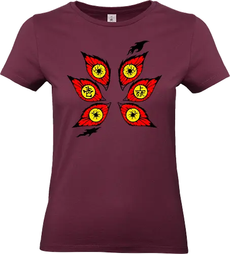 Slayer Upper Moons Eyes Anime Art Print - Slayer, Upper Moons, anime eyes, anime, manga, villain, Muzan Kibutsuji, Twelve Kizuki, anime art, fan merchandise, demonic, Japanese characters, shonen, anime print, Japanese animation, spooky, demon, iconic - Standard T-Shirt (Women)