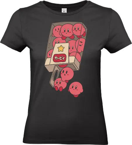Pink Dispenser - Pink, dispenser, video game, cute, kawaii, gaming, retro gaming, video game art, fan merchandise, Kirby fan, game art, adorable, whimsical, pink puffball, console gaming, gamer gift - Standard T-Shirt (Women)
