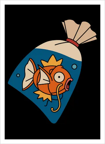 Fish in a Bag Splash Pocket Anime Art