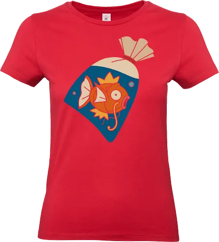 Fish in a Bag Splash Pocket Anime Art - Fish, fish in a bag, anime, manga, video game, Splash, nostalgia, retro gaming, fan merchandise, water type, shonen, Japanese animation, anime print, cute, funny, iconic, Magikarp art - Standard T-Shirt (Women)