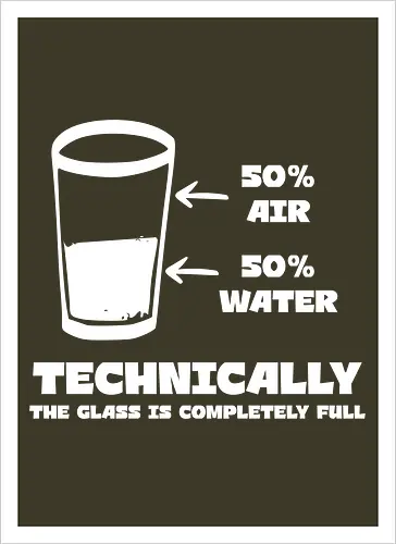 Technisch gesehen ist das Glas komplett voll – Lustiges Motiv