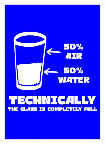 Technisch gesehen ist das Glas komplett voll – Lustiges Motiv