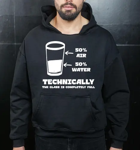 Technisch gesehen ist das Glas komplett voll – Lustiges Motiv