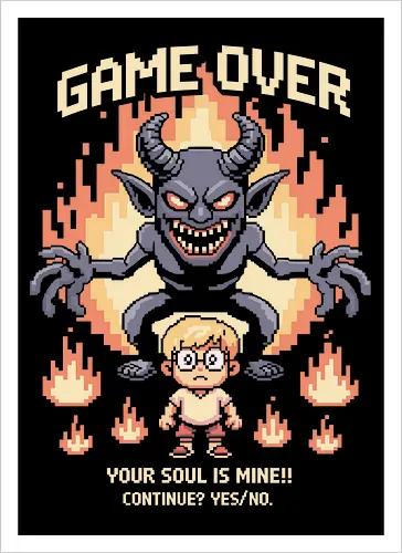 Pixel Demon Game Over