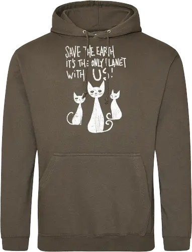 Save the cats - cats, save the earth, funny, global warming, funny cats - Standard Hoodie