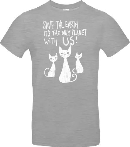 Save the cats - cats, save the earth, funny, global warming, funny cats - Standard T-Shirt