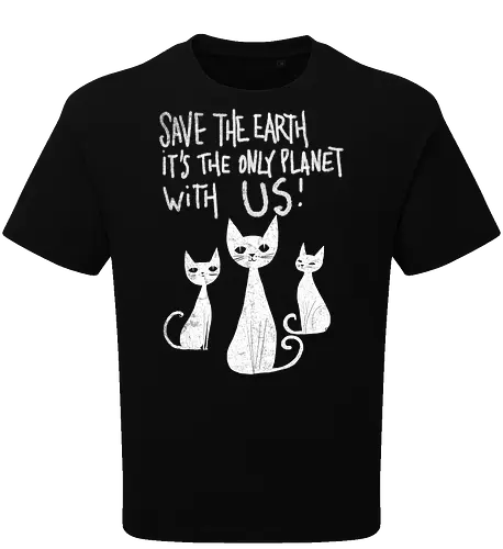 Save the cats - cats, save the earth, funny, global warming, funny cats - Oversize T-Shirt