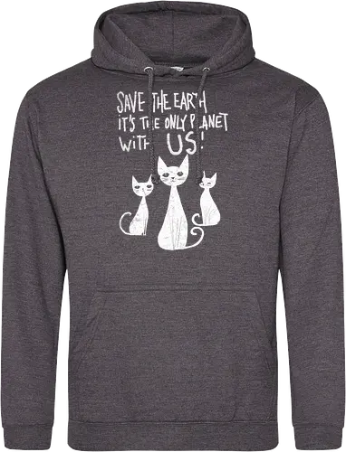 Save the cats - cats, save the earth, funny, global warming, funny cats - Standard Hoodie