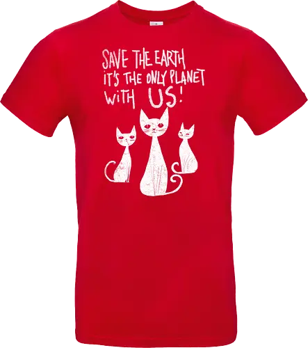 Save the cats - cats, save the earth, funny, global warming, funny cats - Standard T-Shirt