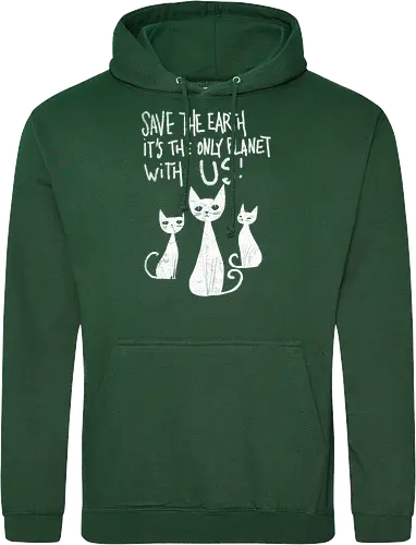 Save the cats - cats, save the earth, funny, global warming, funny cats - Standard Hoodie