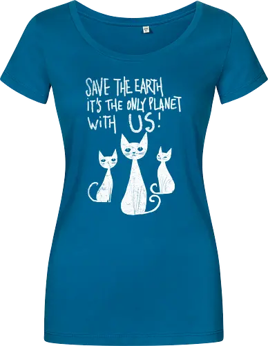 Save the cats - cats, save the earth, funny, global warming, funny cats - Women T-Shirt
