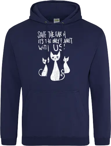Save the cats - cats, save the earth, funny, global warming, funny cats - Standard Hoodie