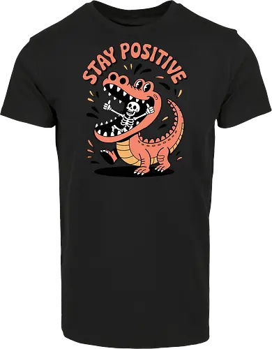 Stay Positive Dinosaur Skeleton