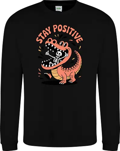 Stay Positive Dinosaur Skeleton