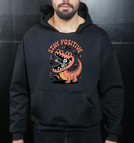 Stay Positive Dinosaur Skeleton