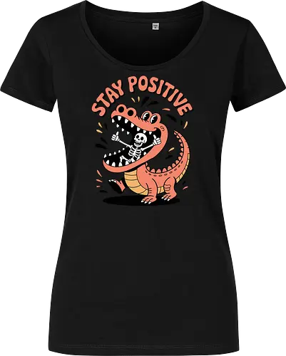Stay Positive Dinosaur Skeleton