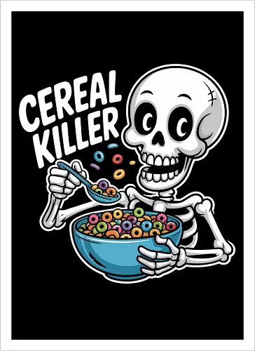 Cereal Killer Skeleton Funny