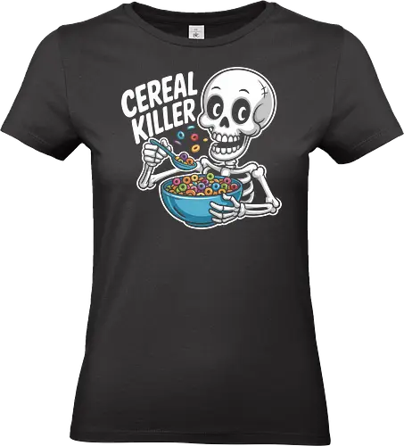 Cereal Killer Skeleton Funny - cereal killer t-shirt, funny skeleton shirt, pun graphic tee, halloween humor shirt, cereal lover shirt, quirky skeleton t-shirt, dark humor graphic tee, funny food shirt, breakfast lover shirt, cartoon skeleton tee, spooky funny shirt, halloween cereal killer shirt - Standard T-Shirt (Women)
