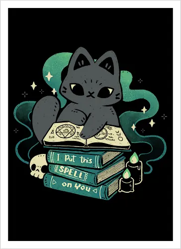 Magical Cat with Spellbook