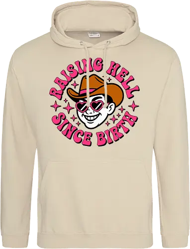 Raising Hell Since Birth Retro Funny