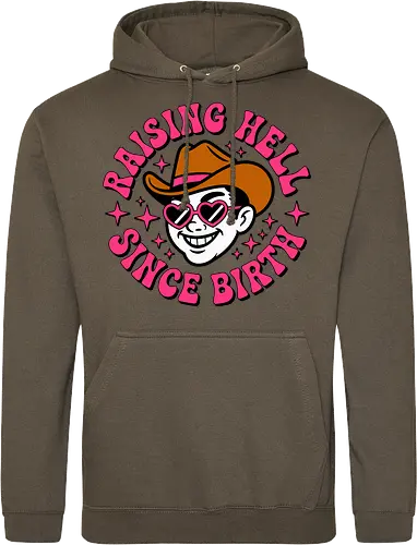 Raising Hell Since Birth Retro Funny