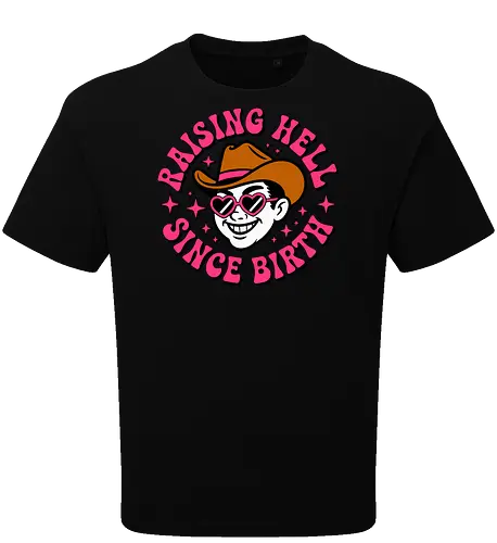 Raising Hell Since Birth Retro Funny