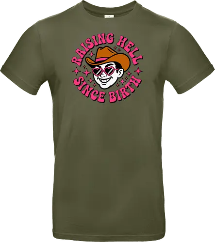 Raising Hell Since Birth Retro Funny