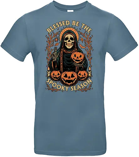Blessed Spooky Season - Halloween, Skull, Skeleton, Halloween Art, Halloween Humor, Halloween Design, Halloween Aesthetic, Halloween Pumpkin, Creepy, Fright, Creepy, Scary, Bats, Bat, Sacred, Pumpkin, Pumpkin Head, Pumpkin Carving, Vibe, Spooky, Spooky Season, Spooky Skeleton, Candle, Blessed, Bless - Standard T-Shirt