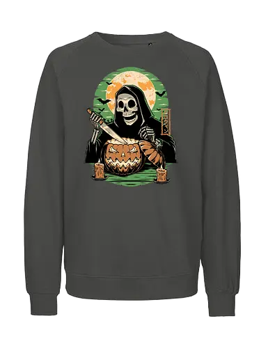 Halloween Pumpkin Carving  - halloween, carving, god, creepy, samhaim, spooky, autumn, skull, skeleton, pumpkin - Fairtrade Sweatshirt