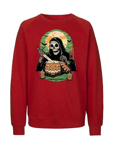 Halloween Pumpkin Carving  - halloween, carving, god, creepy, samhaim, spooky, autumn, skull, skeleton, pumpkin - Fairtrade Sweatshirt