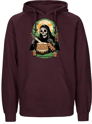 Halloween Pumpkin Carving  - halloween, carving, god, creepy, samhaim, spooky, autumn, skull, skeleton, pumpkin - Fairtrade Hoodie