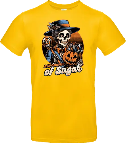 Halloween Spooky Sugar - halloween, holiday, october, spooky, trick or treat, Vintage, Retro Vintage, movie, classic, Scary, creepy, skeleton, skull, spoonful, sugar, musical, candy, pumpkin - Standard T-Shirt
