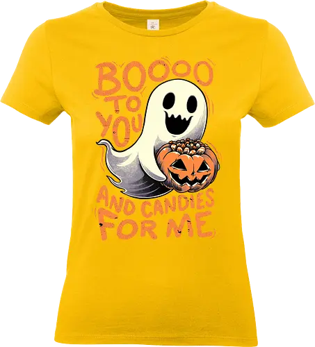 Halloween Ghost Candies  - Halloween, Spooky, Spooky Season, Mystery, trick or treat, trick r treat, cute, happy, Candy, Candy Corn, Horror, October, Surprise, creepy, ghost, pumpkin, boo - Standard T-Shirt (Women)
