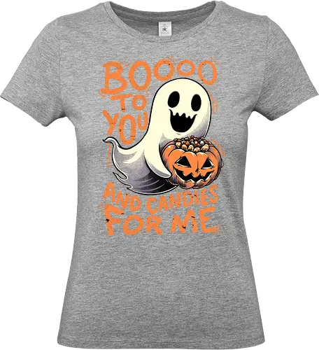 Halloween Ghost Candies  - Halloween, Spooky, Spooky Season, Mystery, trick or treat, trick r treat, cute, happy, Candy, Candy Corn, Horror, October, Surprise, creepy, ghost, pumpkin, boo - Standard T-Shirt (Women)