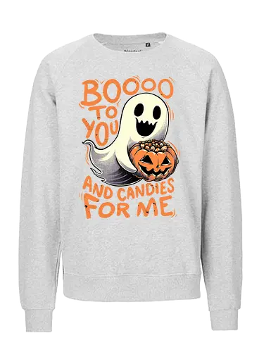 Halloween Ghost Candies  - Halloween, Spooky, Spooky Season, Mystery, trick or treat, trick r treat, cute, happy, Candy, Candy Corn, Horror, October, Surprise, creepy, ghost, pumpkin, boo - Fairtrade Sweatshirt