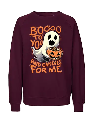 Halloween Ghost Candies  - Halloween, Spooky, Spooky Season, Mystery, trick or treat, trick r treat, cute, happy, Candy, Candy Corn, Horror, October, Surprise, creepy, ghost, pumpkin, boo - Fairtrade Sweatshirt